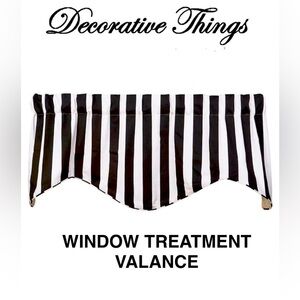 Black and White Window Treatment Valance